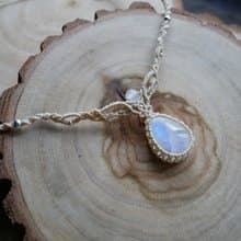 ~訂製款~月光石 l 南美蠟線 l 手工編織 l 項鍊 N8