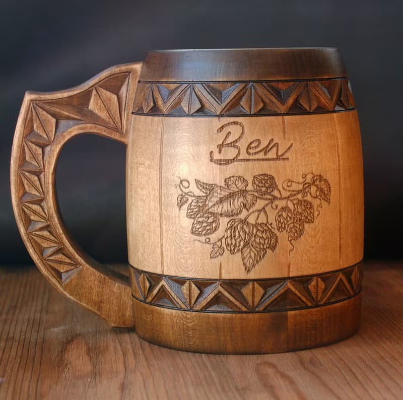 Hand Made beer mug Man birthday gift anniversary gift beer glass