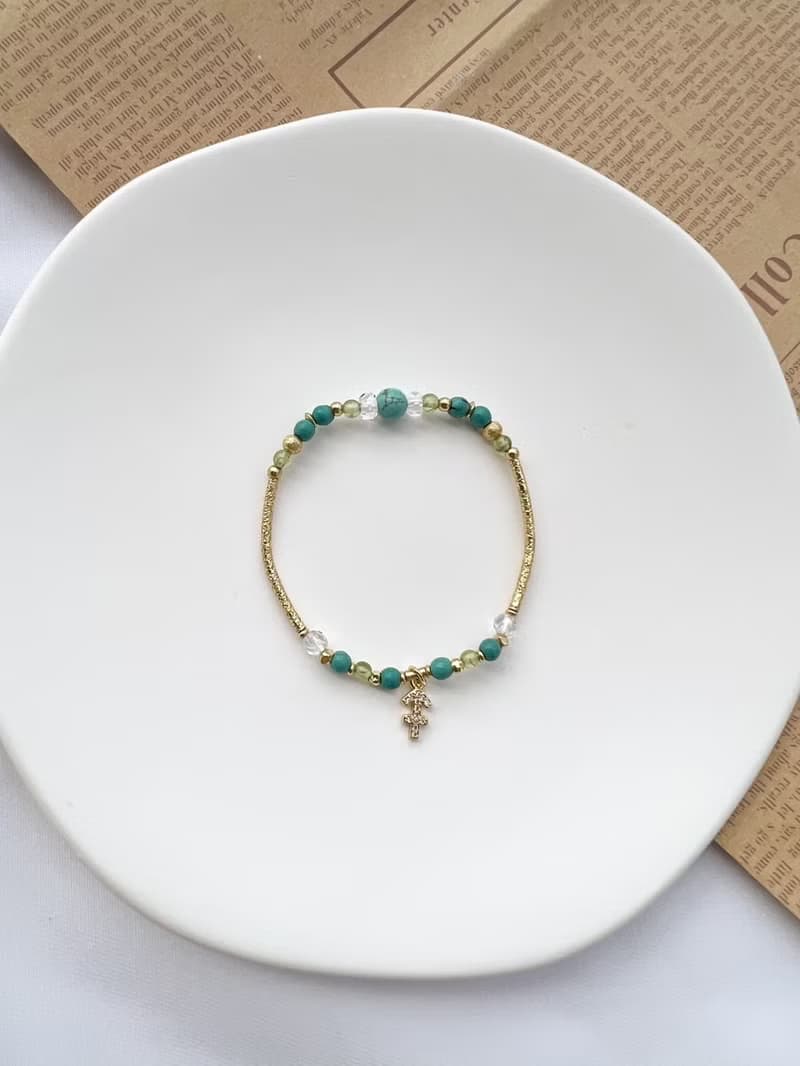 【星座雙鍊 射手座】火象星座 綠松石 橄欖石 水晶手鍊
