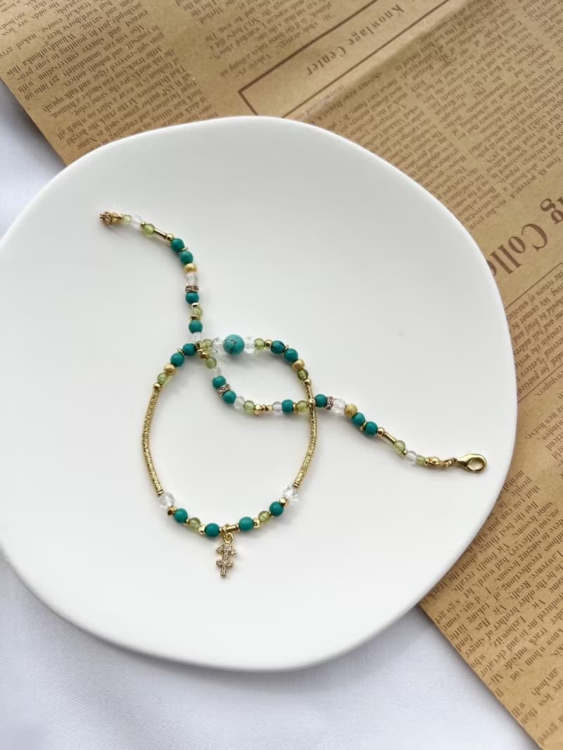 【星座雙鍊 射手座】火象星座 綠松石 橄欖石 水晶手鍊