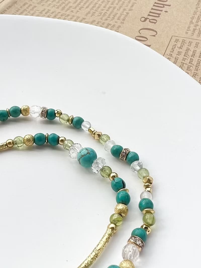 【星座雙鍊 射手座】火象星座 綠松石 橄欖石 水晶手鍊