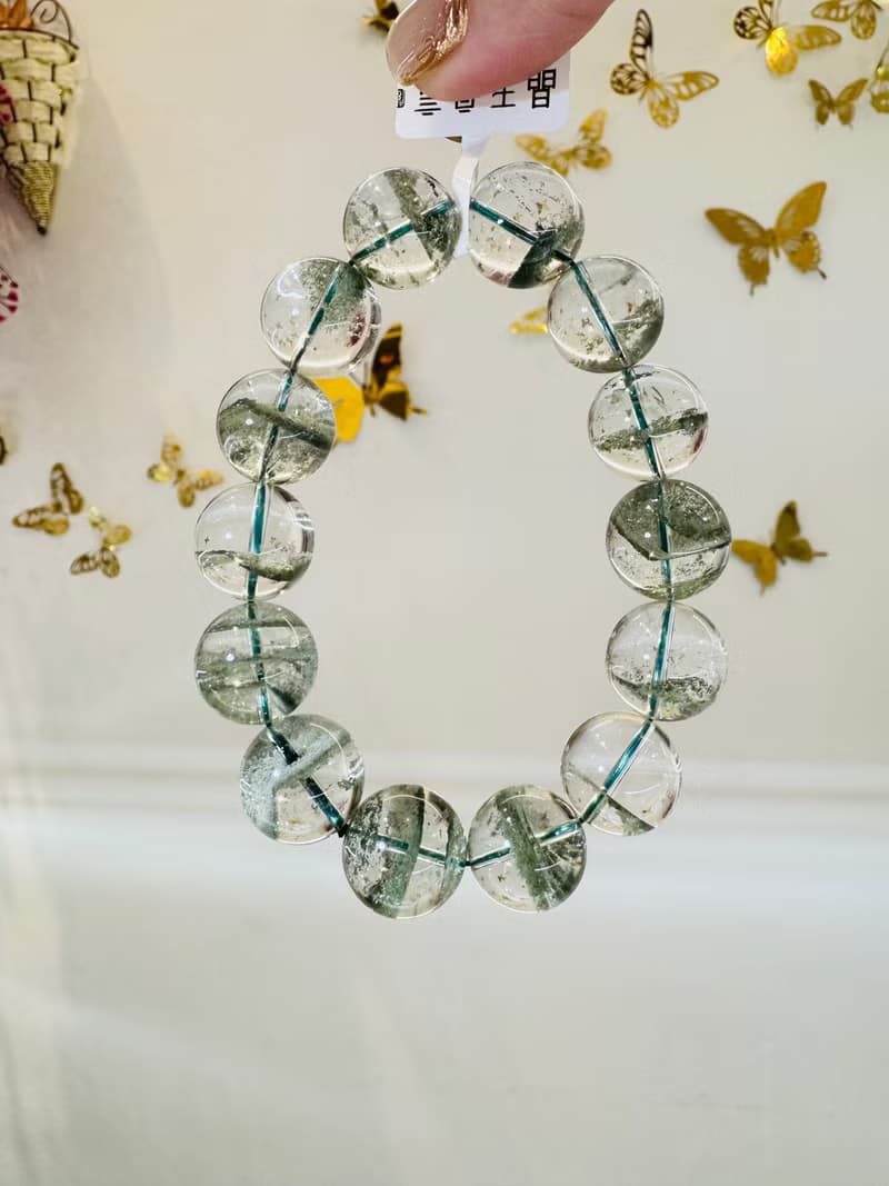 玻璃濃色翠綠招財千層綠幽靈水晶16cm85.3g正財事業貴人緣生意緣