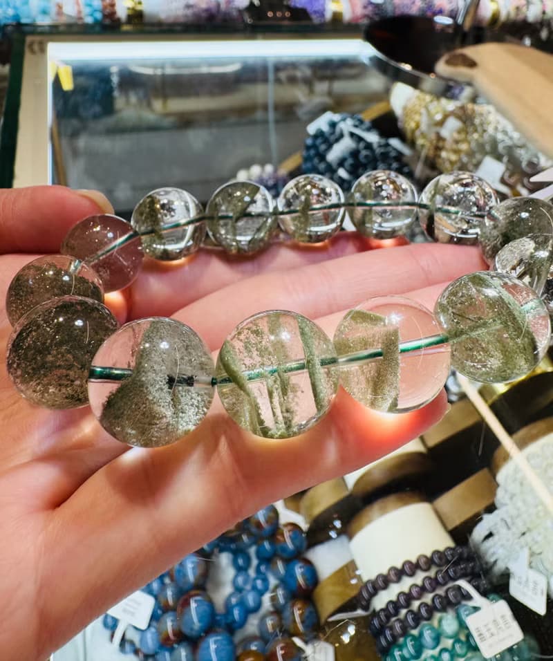 玻璃濃色翠綠招財千層綠幽靈水晶16cm85.3g正財事業貴人緣生意緣