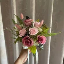 【花訴花藝】浪漫粉系花束/永生捧花/拍照捧花/新娘捧花/登記花束