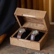 Personalized Wooden Watch Box - Handcrafted Solid Wood Small Jewelry Organizer