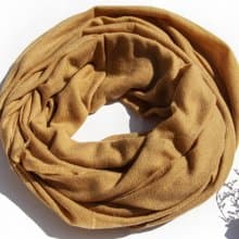 喀什米爾Cashmere/羊絨圍巾/純羊毛圍巾披巾/戒指絨披肩-咖啡拿鐵