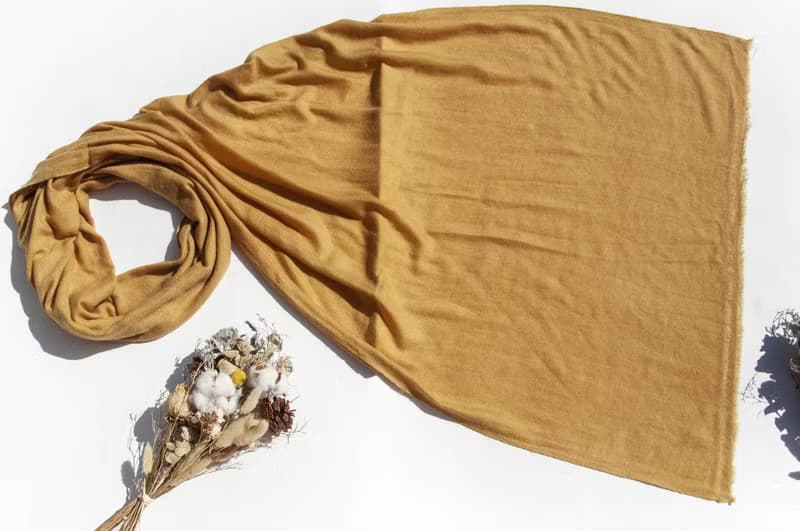 喀什米爾Cashmere/羊絨圍巾/純羊毛圍巾披巾/戒指絨披肩-咖啡拿鐵