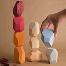 Wooden Stacking Stones Neutral Montessori Balance Blocks Toy Personalized Gift