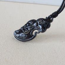 本命年【府上有龍鳳】冰烏雞翡翠韓國蠟線項鍊*2*招財、防小人