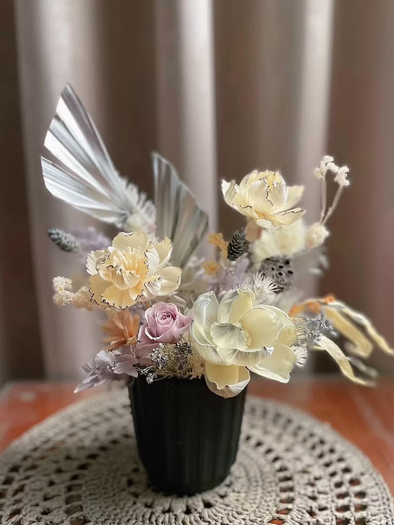 【永生花禮】小香風索拉牡丹桌花-/開幕花禮/升遷花禮/祝賀花禮