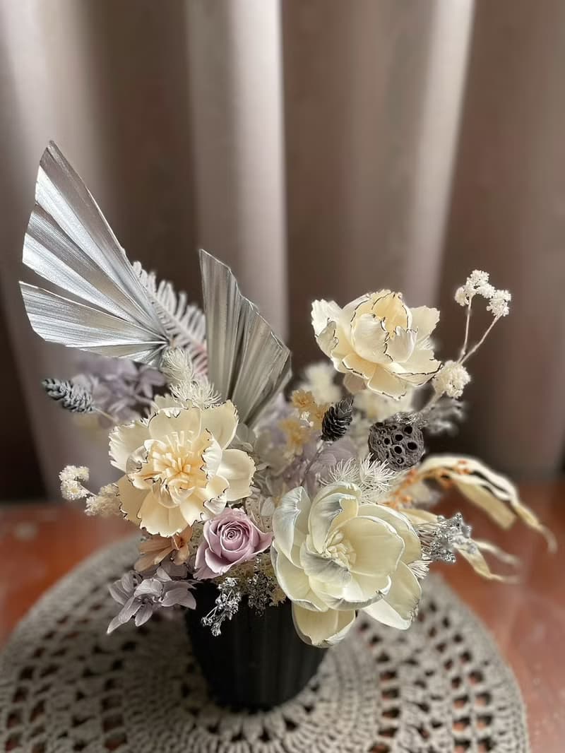 【永生花禮】小香風索拉牡丹桌花-/開幕花禮/升遷花禮/祝賀花禮