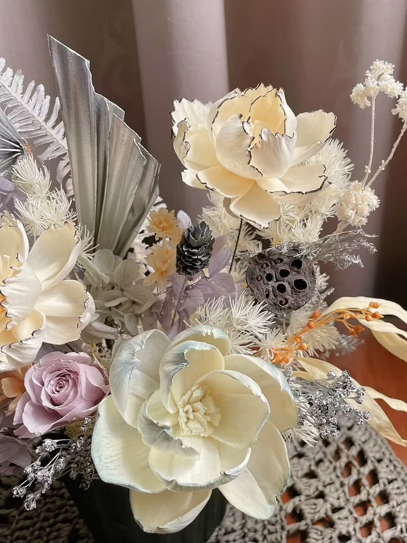 【永生花禮】小香風索拉牡丹桌花-/開幕花禮/升遷花禮/祝賀花禮