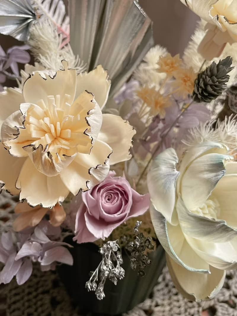 【永生花禮】小香風索拉牡丹桌花-/開幕花禮/升遷花禮/祝賀花禮