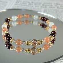 太陽石 石榴石 黑金超七 天然水晶手鍊 /增添魅力 正能量 好氣色