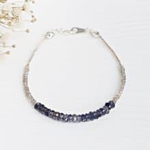 <摯愛>堇青石x拉長石 925純銀手鍊 12月誕生石 Lolite silver bracelet 輕珠寶 母親節 情人節 生日禮物 紀念日 宴會 party 交換禮物 聖誕節