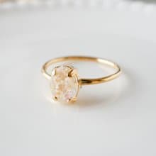 レースフラワー入り　オーバル ボタニカルリング
