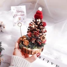 聖誕節DIY聖誕樹名片座 乾燥花 交換禮物 聖誕禮物 聖誕禮盒聖誕