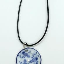 懷舊陶瓷餐具首飾系列-青花瓷碟頸鏈