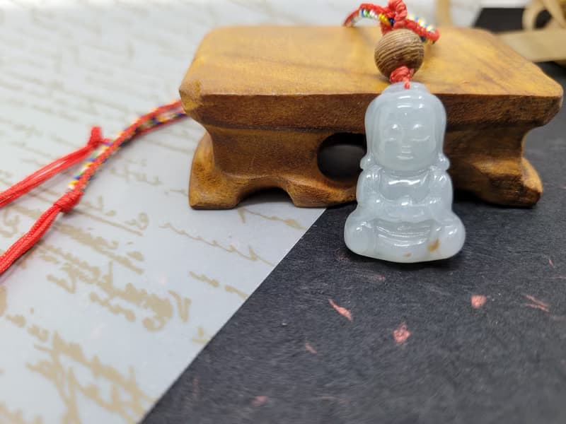 【親翠】天然翡翠 小孩戴的灑金寶寶阿彌陀佛