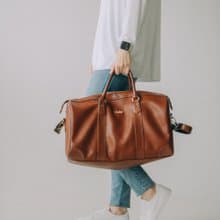 防潑水 Vegan Weekender Bag 素皮革手工旅行包