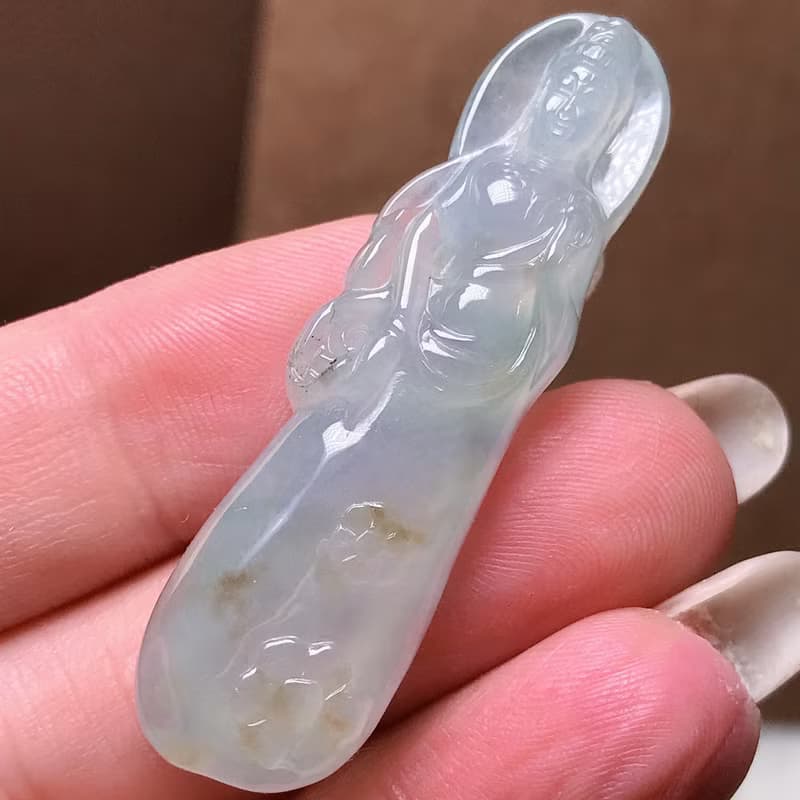 冰種飄花翡翠觀音菩薩 | 天然緬甸玉A貨翡翠 | 送禮