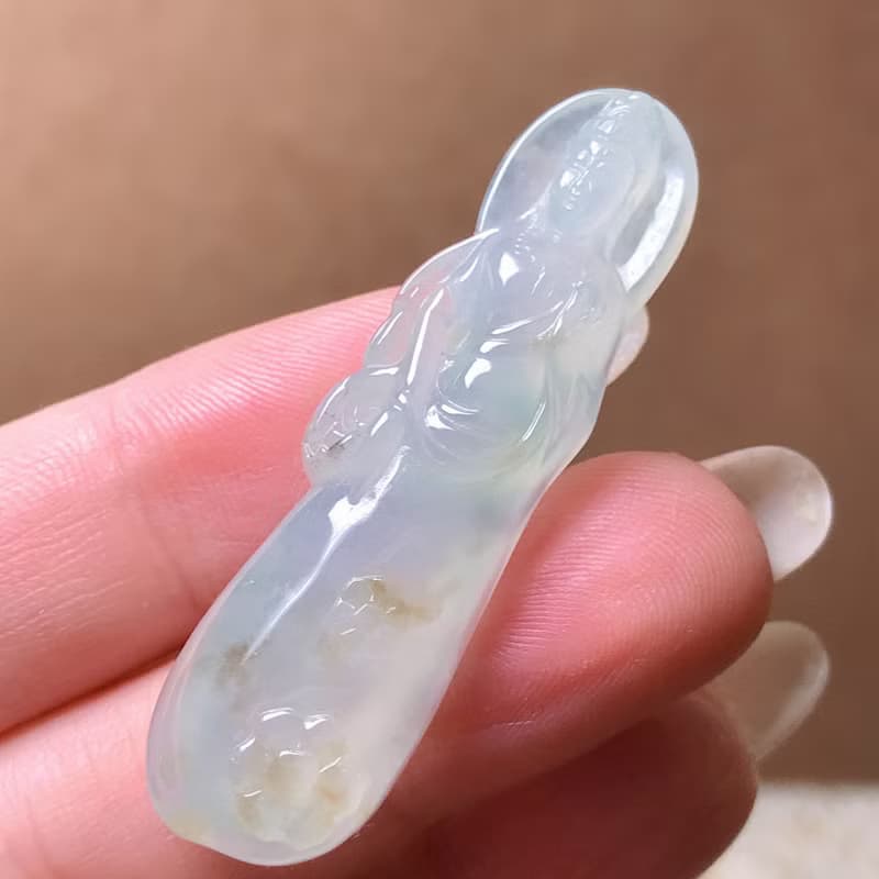 冰種飄花翡翠觀音菩薩 | 天然緬甸玉A貨翡翠 | 送禮