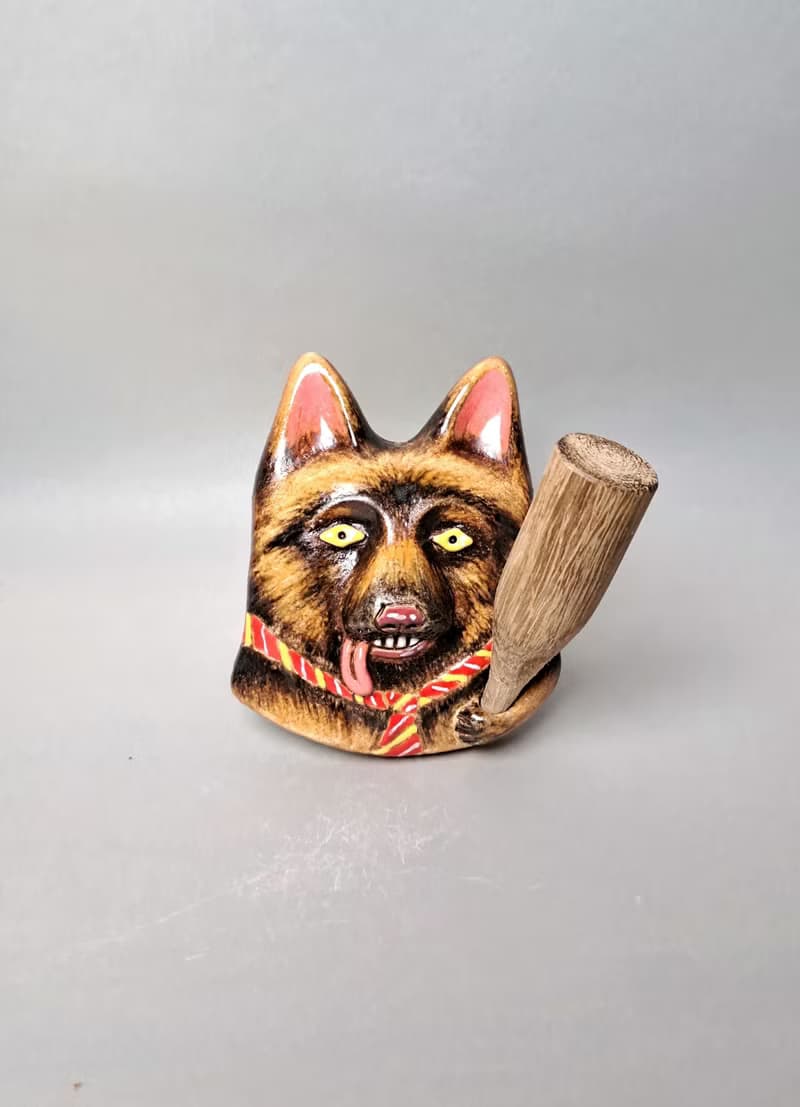 狼犬擴香器01(手工陶製品)