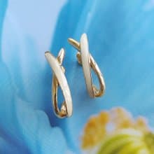 Vintage Jewelry 西洋古董飾品 TRIFARI 簡約 C圈 琺瑯 針式耳環