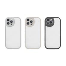 iphone16手機殼 古董白/透白/黑色三種邊框 背面皮質磨砂質感