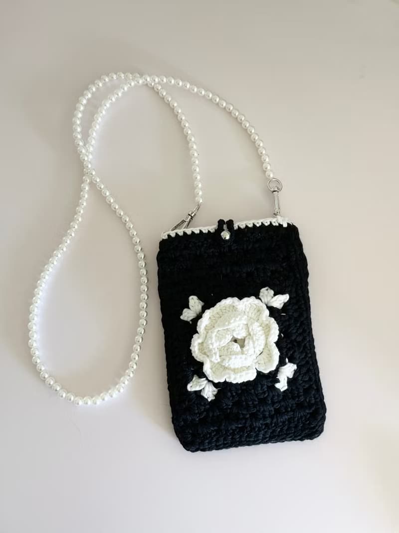 鈎織花斜孭電話袋