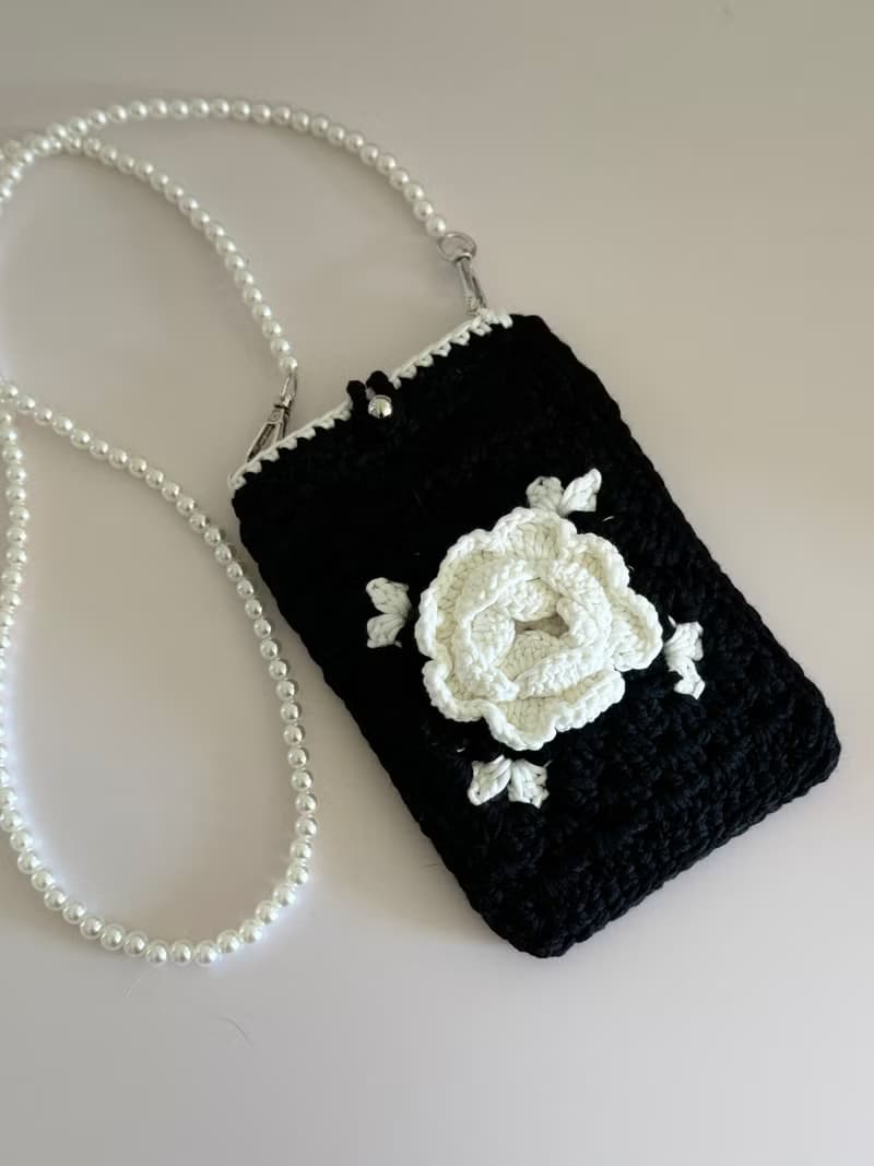 鈎織花斜孭電話袋