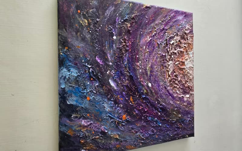 【宇宙之心-回歸】壓克力肌理畫/療癒藝術畫/原創手繪/送禮生日/