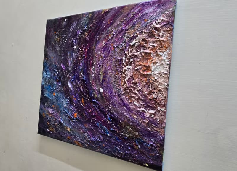 【宇宙之心-回歸】壓克力肌理畫/療癒藝術畫/原創手繪/送禮生日/