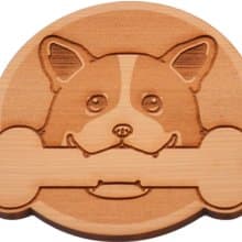 台灣檜木杯墊-狗狗