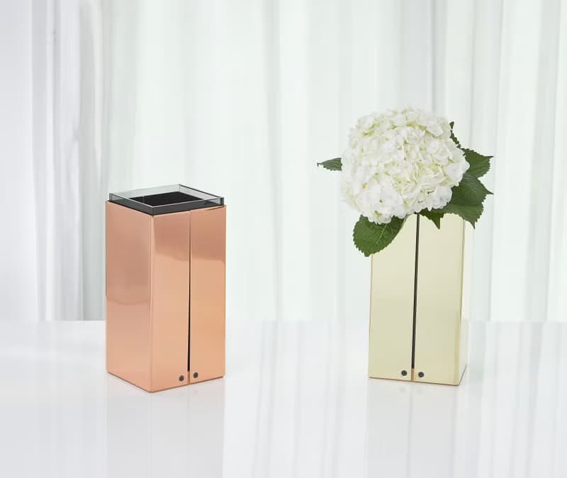 camino SANTA 紅銅/黃銅 高筒置物瓶 花瓶 玻璃瓶 花器