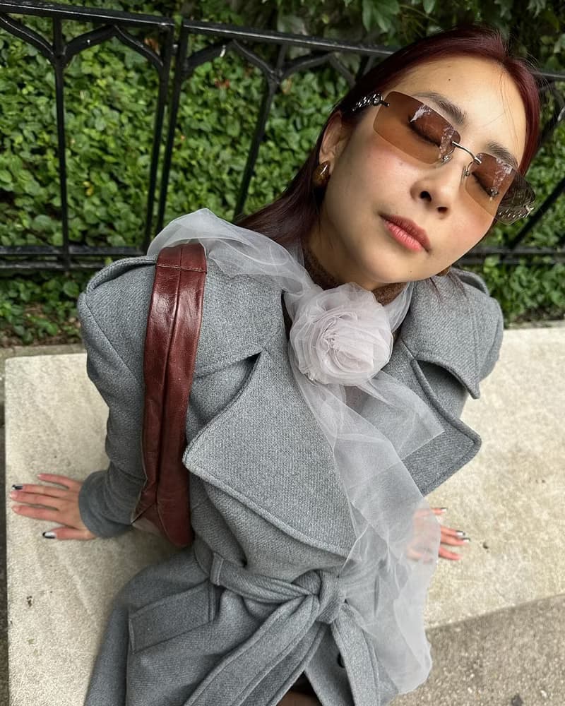 Tulle scarf with rose* Tulle flower choker * Cocktail party Grey Rose Choker*