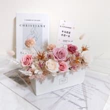 乾燥永生花盆栽 長型設計・自然風居家桌花