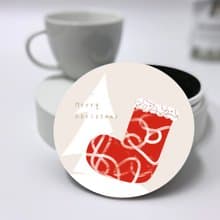 聖誕節系列陶瓷杯墊—許願襪(紅)