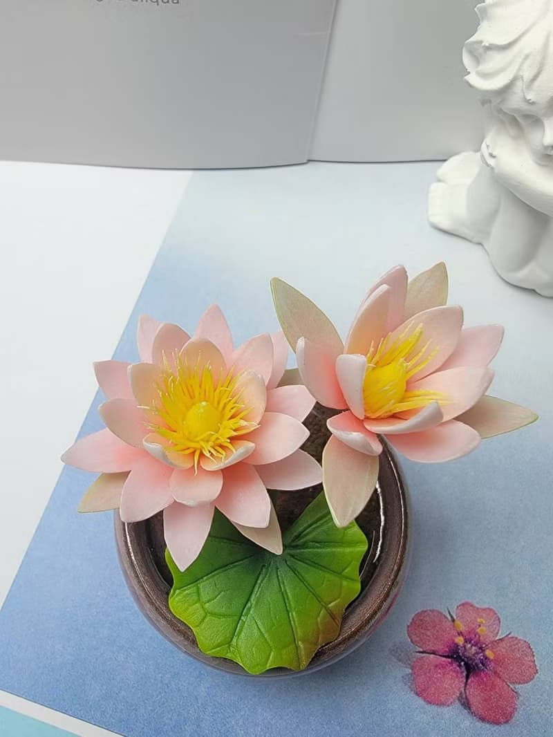 冷瓷土/黏土花藝-睡蓮小盆栽/送禮