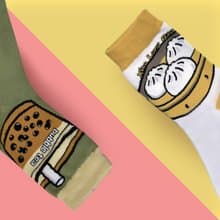 雙襪組-珍珠奶茶Bubble Tea SOCKS+小籠包襪Dumplings SOCKS