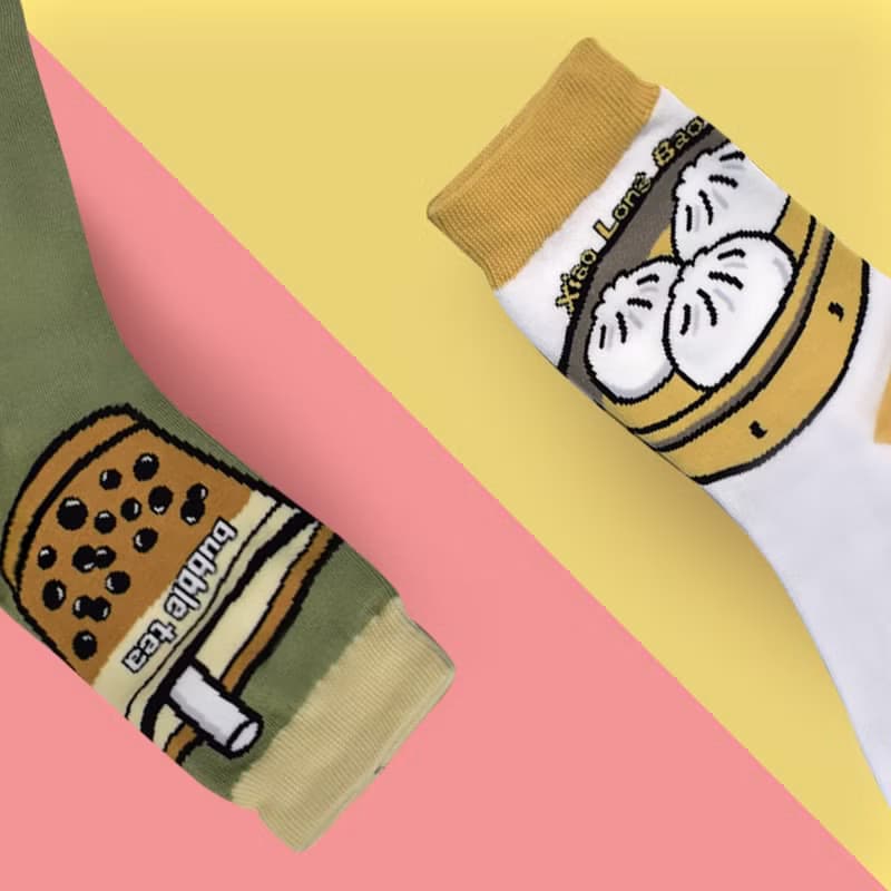 雙襪組-珍珠奶茶Bubble Tea SOCKS+小籠包襪Dumplings SOCKS