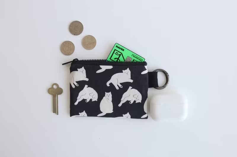 big big cat coin card pouch - one day (black)