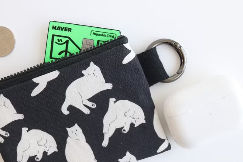 big big cat coin card pouch - one day (black)