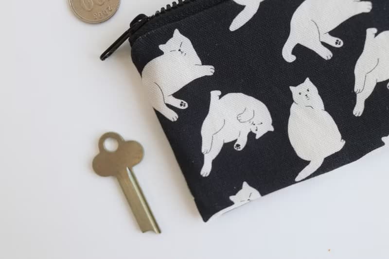 big big cat coin card pouch - one day (black)