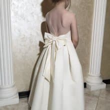 公主緞花薄紗女童連身裙 適合婚禮 生日和其他節日