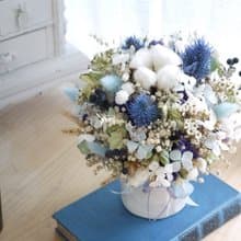 湛藍飛翔.晴天藍色系.情人.生日.乾燥花.永生花.不凋花.禮物