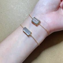 純18k金 冰玻種 燈管翡翠(玉)手鍊