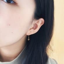 SOUL耳環No.01 | 琥珀 | 半寶石 | 純銀