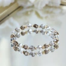 黑髮晶 茶晶 白水晶。卡帕多其亞。健康護身平安避邪水晶手鍊