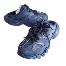 EU40 Balenciaga 藍色Track真皮閃電綁繩橡膠拖鞋 Demna Triple S